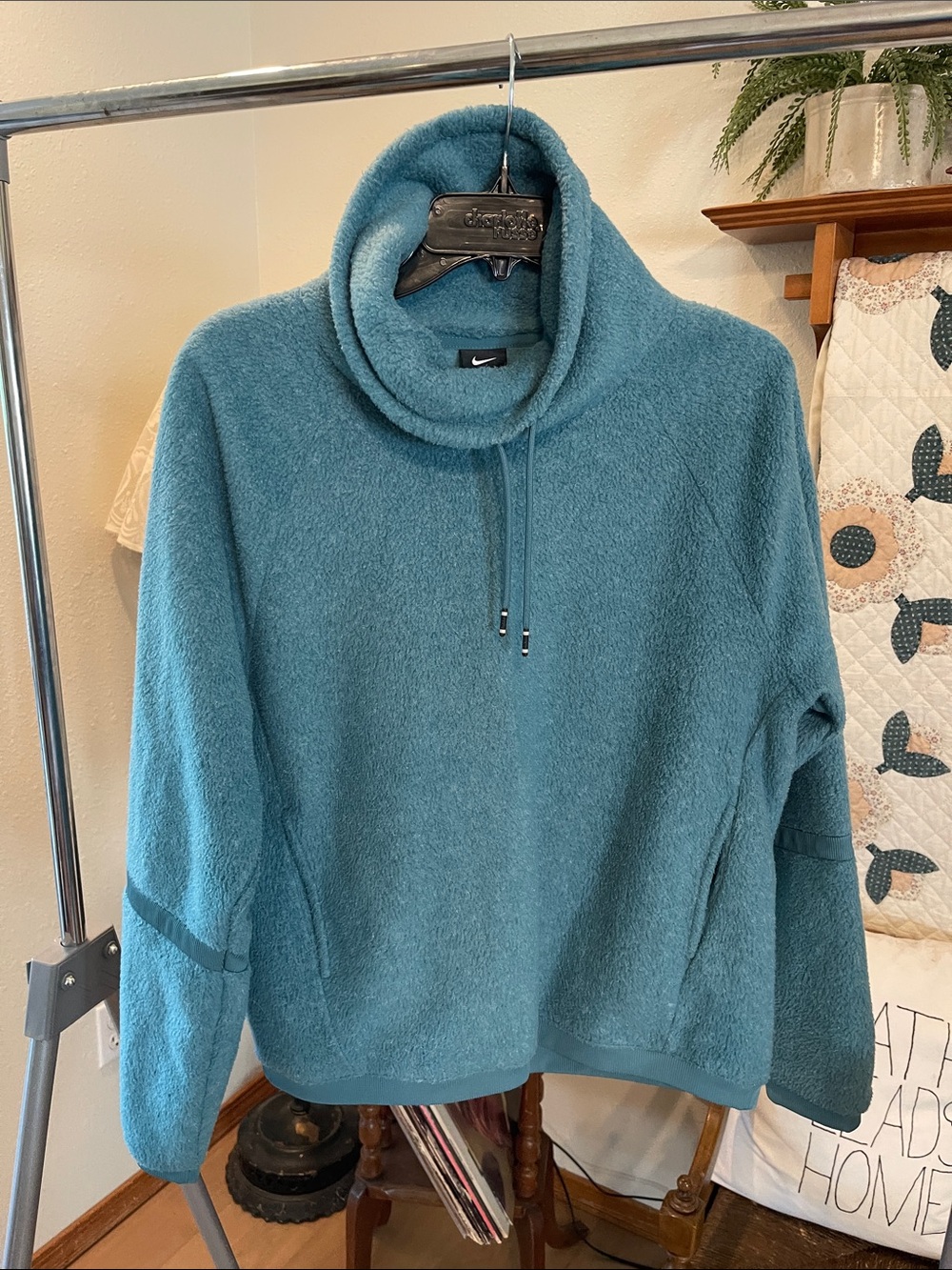 Nike Women's Teal Cowl Neck Pullover Sweater